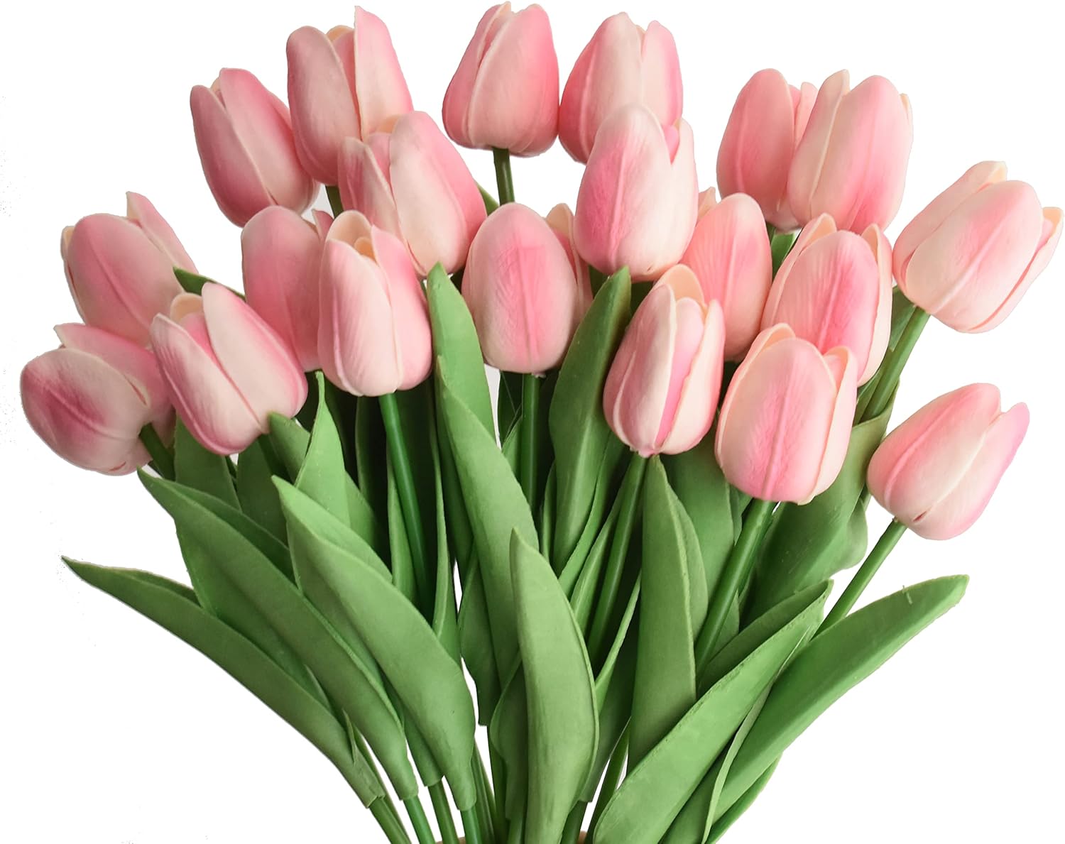 24pcs Multicolor Artificial Tulips Flowers Fake Faux PU Tulip Bouquet Real Touch Flower Arrangement for Home Room Office Party Wedding Decoration Excellent Gift Idea for Mothers Day