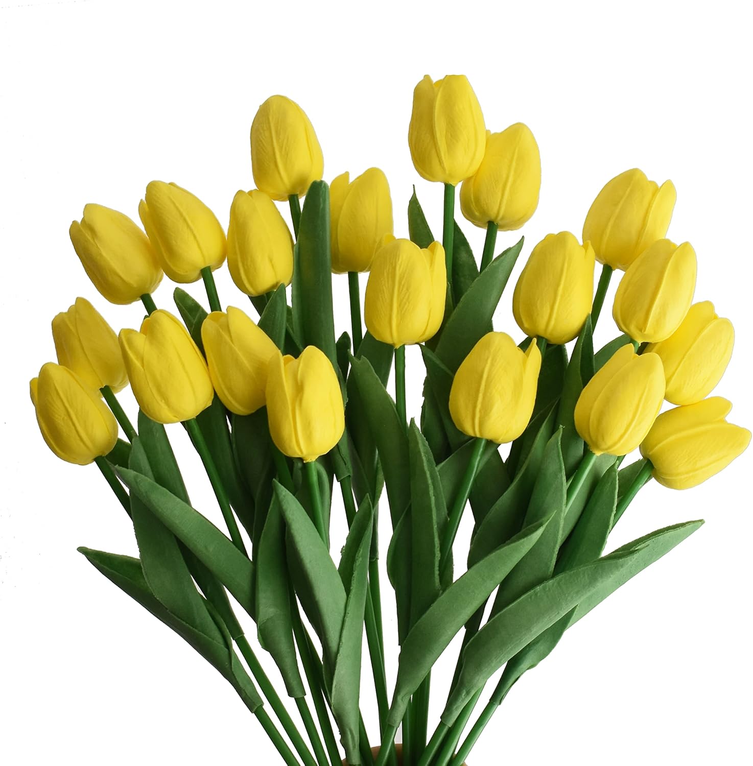 24pcs Multicolor Artificial Tulips Flowers Fake Faux PU Tulip Bouquet Real Touch Flower Arrangement for Home Room Office Party Wedding Decoration Excellent Gift Idea for Mothers Day